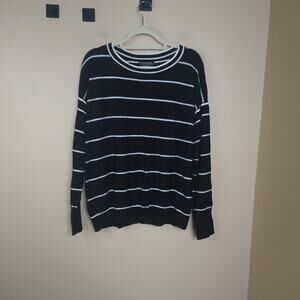 Banana Republic Striped Merino Fine Wool Blend Filpucci Black Sweater Size XL